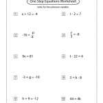 One Step Equations Worksheets – Math Monks Throughout Solving Equations Worksheet Pdf