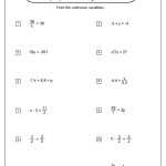One Step Equations Worksheets – Math Monks Throughout Solving Equations Worksheet Pdf