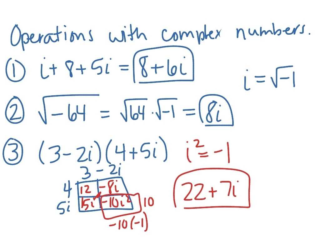Operations With Complex Numbers | Math, Algebra 2 | Showme for Operations With Complex Numbers Worksheet
