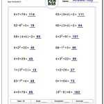 Order Of Operations With Regard To Operations With Complex Numbers Worksheet