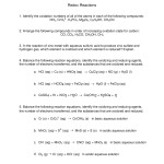 Oxidation And Reduction Worksheet Throughout Oxidation And Reduction Worksheet