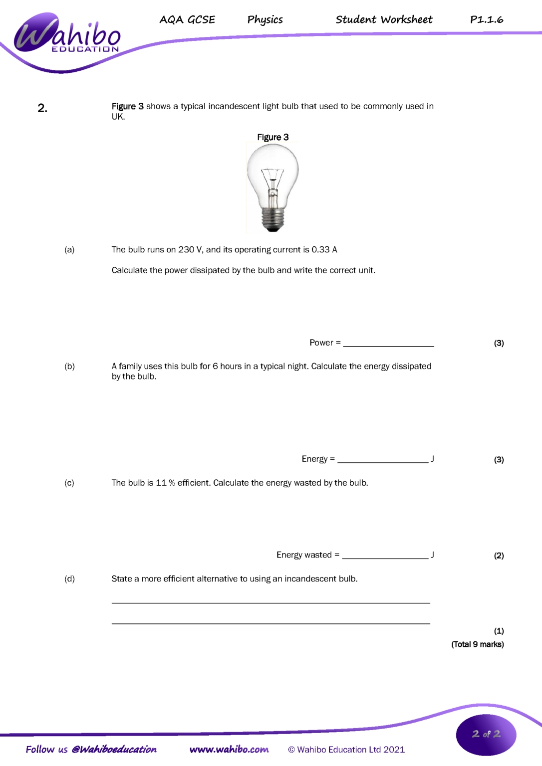 P1.1.6 Work, Energy, Power (Aqa) [Worksheet] - Wahibo Education intended for Work Power Energy Worksheet