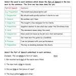Parts Of Speech Identification Worksheet With Regard To Parts Of Speech Worksheet Pdf
