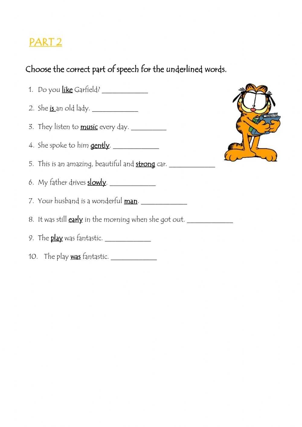 Parts Of Speech - N V Adj Adv Worksheet within Part Of Speech Worksheet Pdf