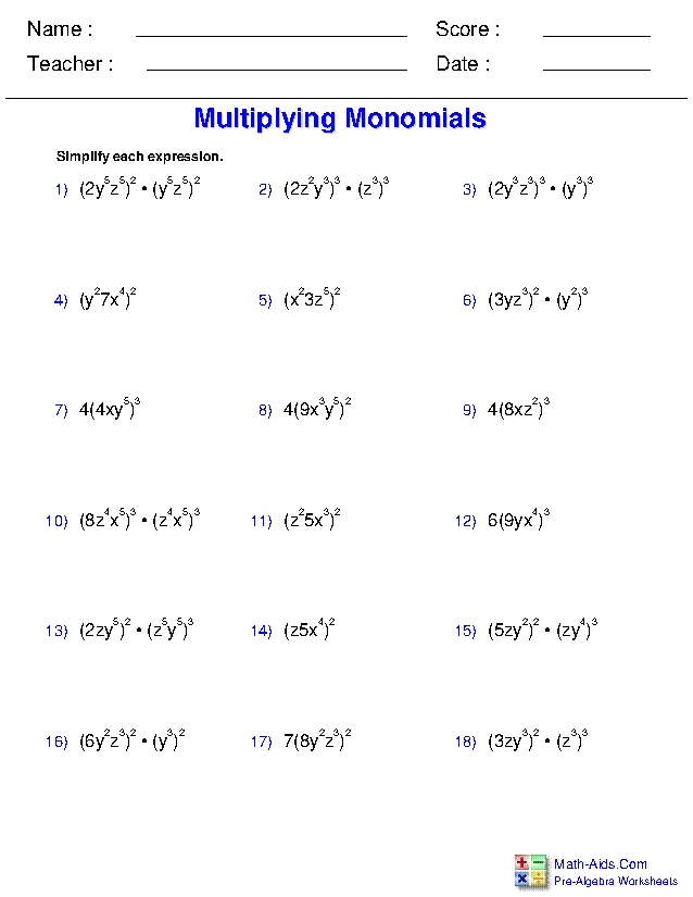 Pdf Télécharger 8 2 Practice Multiplying A Polynomial By A Monomial Pertaining To Dividing Polynomials By Monomials Worksheet