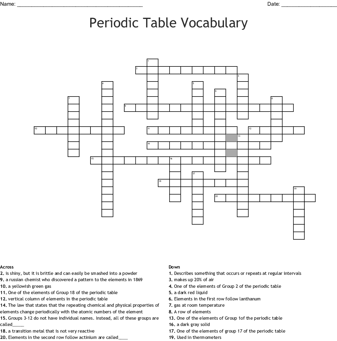 Periodic Table Puzzle Worksheet pertaining to Periodic Table Review Worksheet
