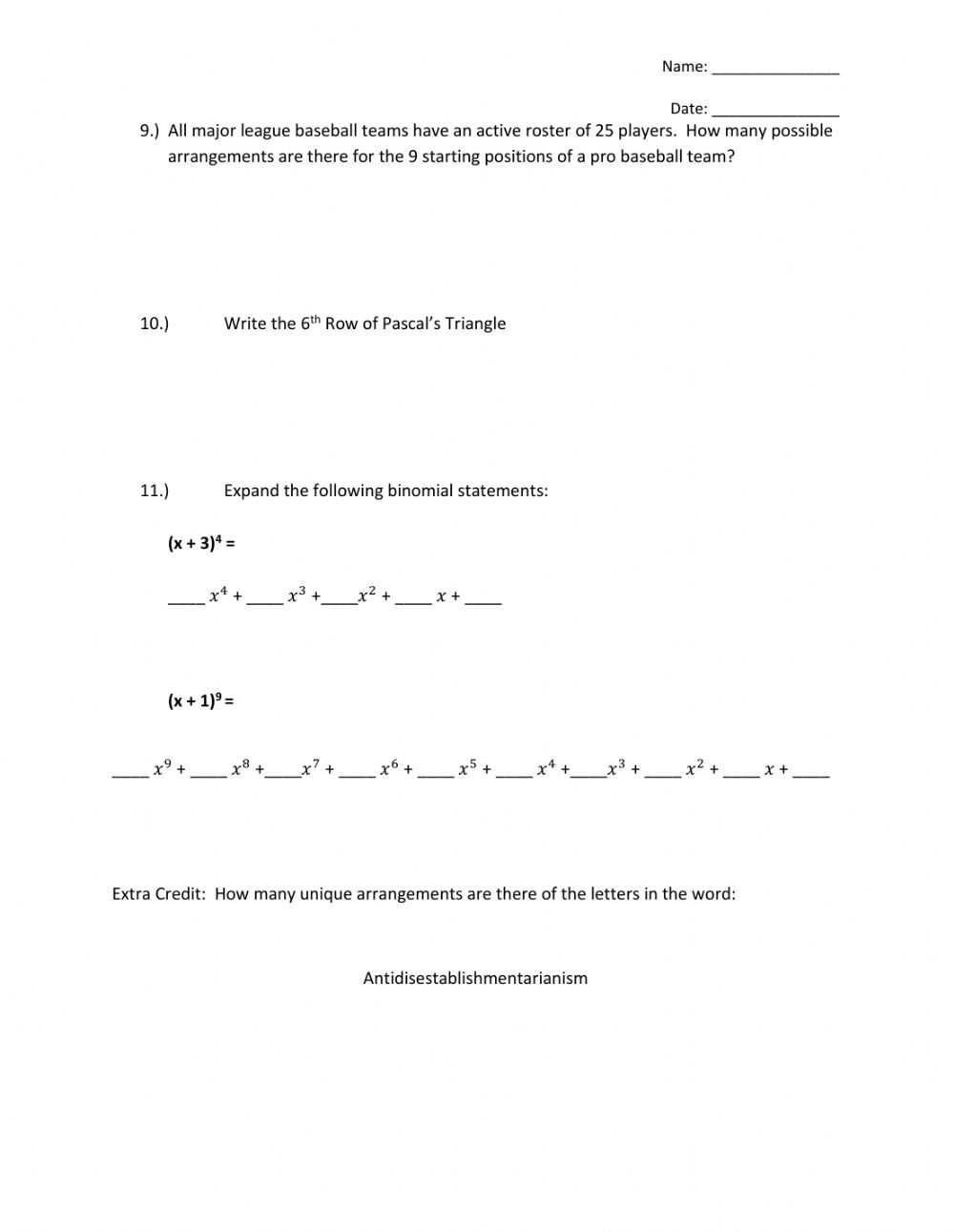Permutations And Combinations Worksheet Answers inside Permutations And Combinations Worksheet