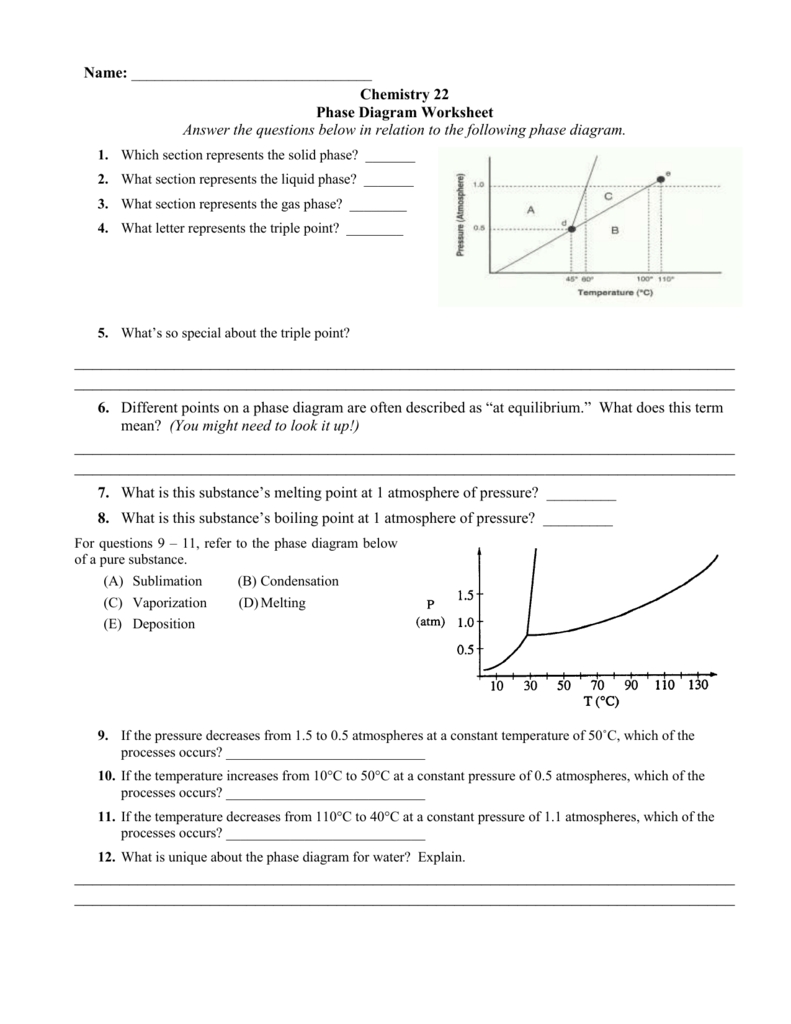 Phase Diagram Worksheet Answer Key - Martin Lindelof for Phase Diagram Worksheet Answers