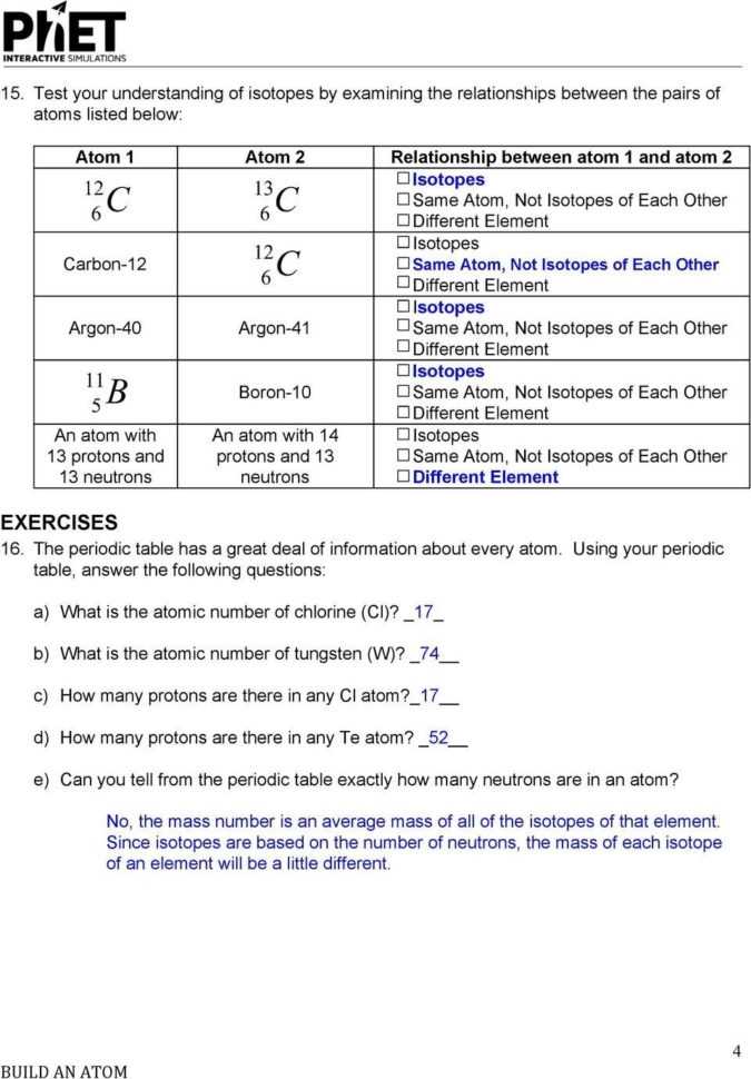 Phet Isotopes And Atomic Mass Worksheet Answer Key — Db-Excel intended for Atoms And Isotopes Worksheet Answers