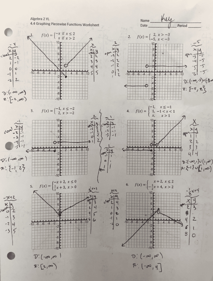Piecewise Functions Worksheet 2 — Db-Excel pertaining to Graphing Piecewise Functions Worksheet