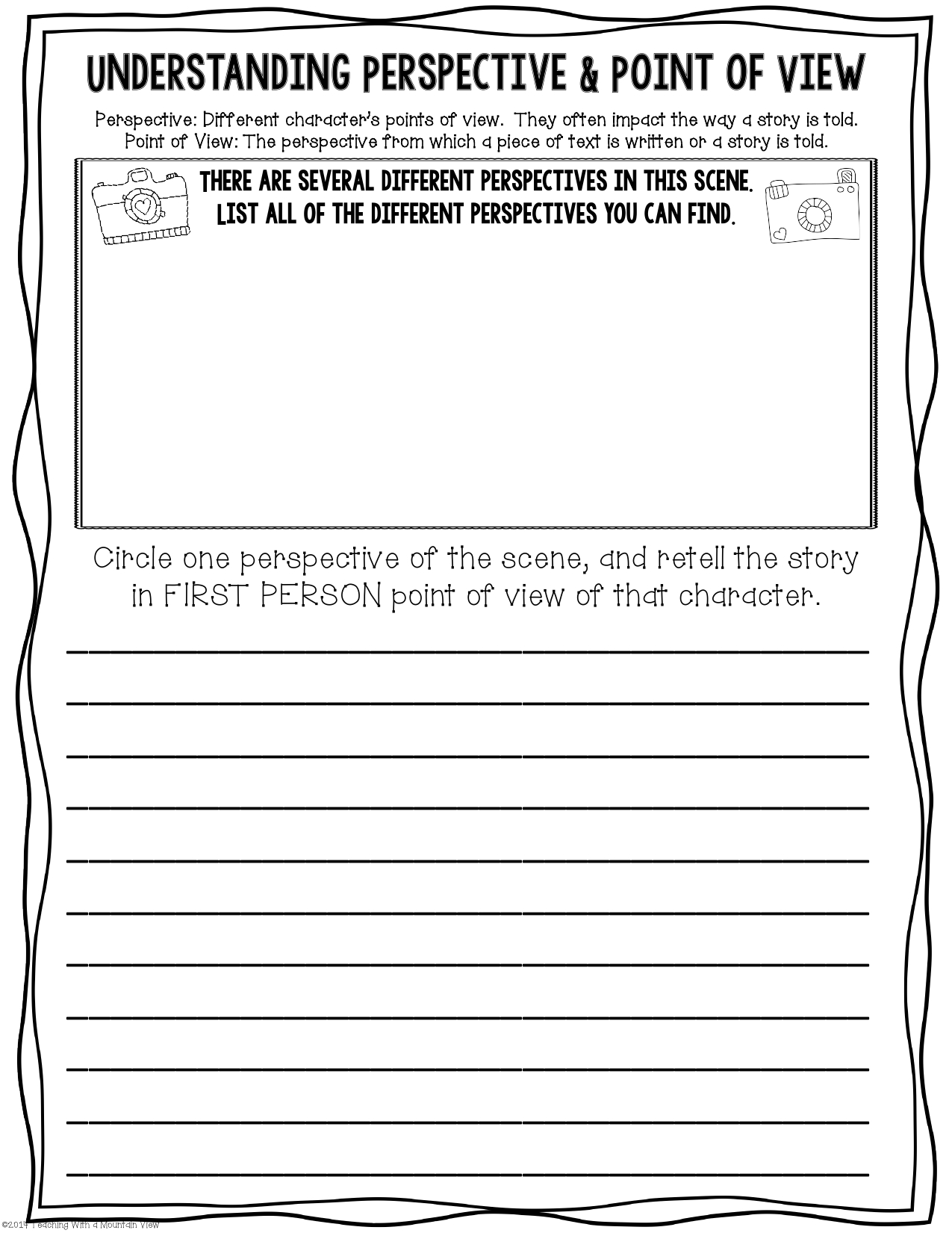 Point Of View Worksheet within Point Of View Worksheet