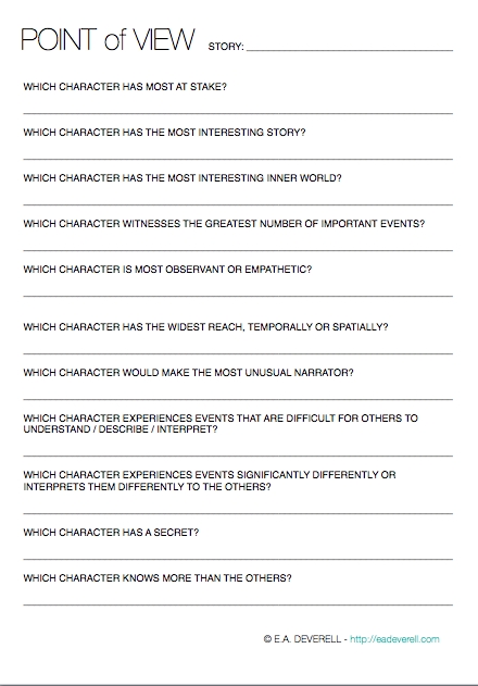 Point Of View (Writing Worksheet Wednesday) With Author Point Of View Worksheet