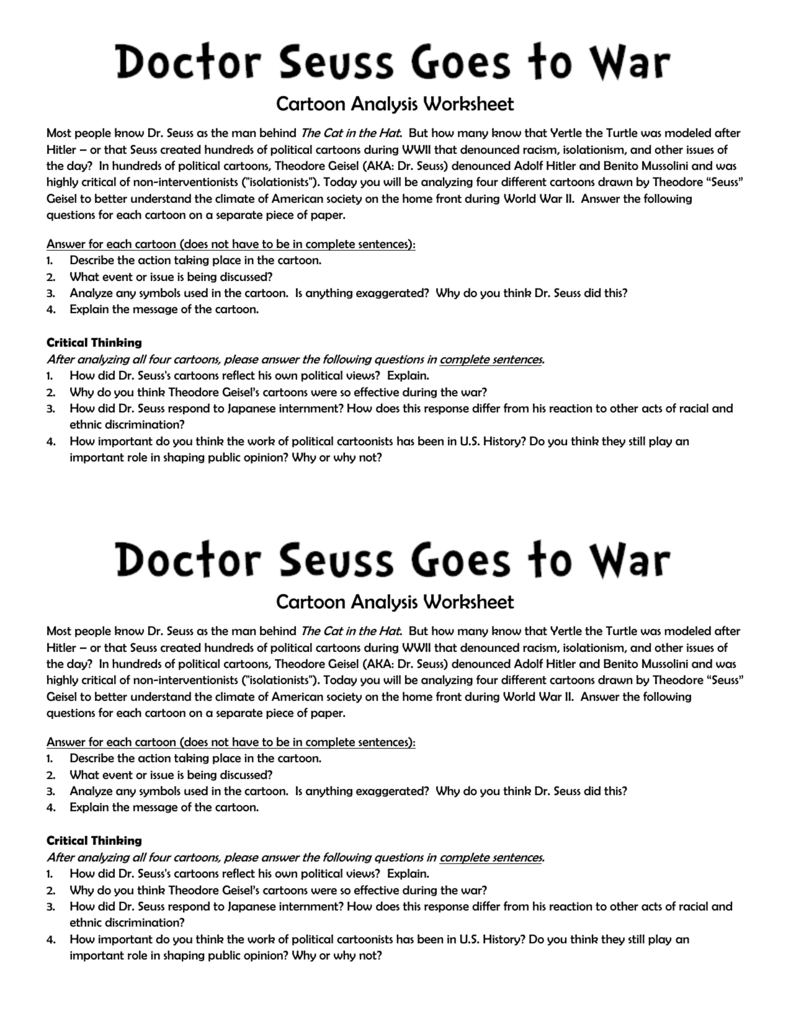 Political Cartoon Analysis Worksheet Answer Key - Best Worksheet intended for Political Cartoon Analysis Worksheet