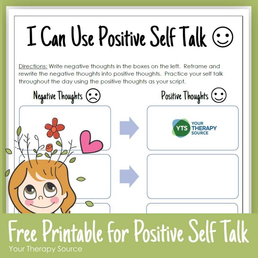 Positive Affirmation Archives - Your Therapy Source with regard to Positive Self Talk Worksheet