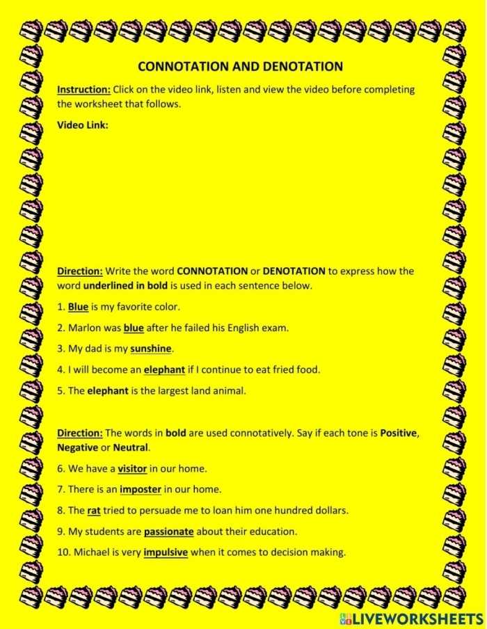 Positive And Negative Connotation Fifth Grade Worksheets - Free Printable Worksheets Pertaining To Denotation And Connotation Worksheet