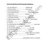 Possessive Adjectives Spanish Worksheet | Education Template Intended For Possessive Adjective Spanish Worksheet