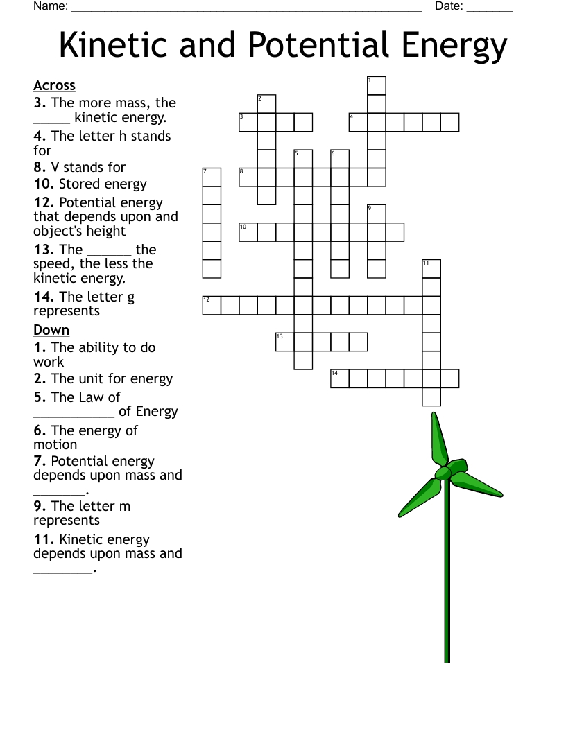 Potential Versus Kinetic Energy Worksheet With Potential And Kinetic Energy Worksheet