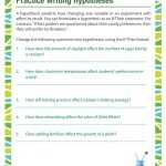 Practice Writing Hypotheses Worksheet – Printable Kid – Sod Within Scientific Method Worksheet High School