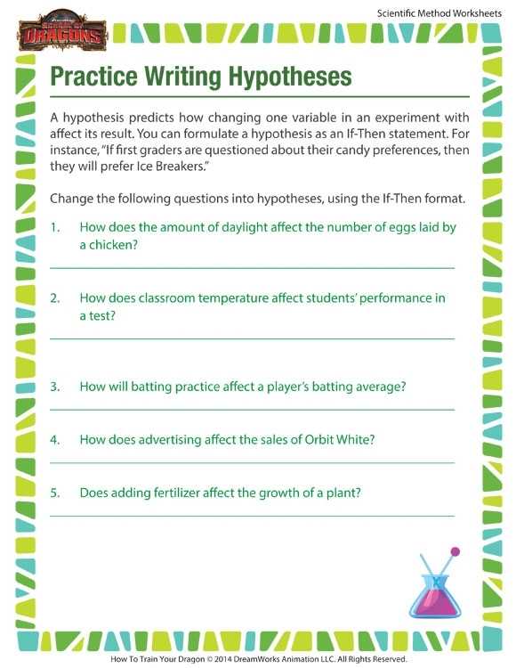 Practice Writing Hypotheses Worksheet - Printable Kid - Sod Within Scientific Method Worksheet High School