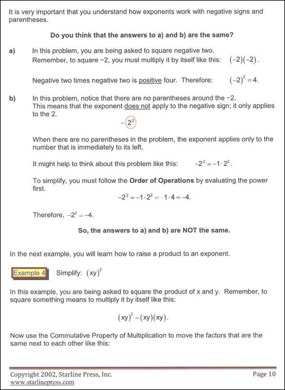 Pre-Algebra Set | Starline Press with Pre Algebra Review Worksheet
