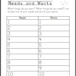 Primary Needs And Wants Chart Worksheet | Student Handouts Pertaining To Needs And Wants Worksheet