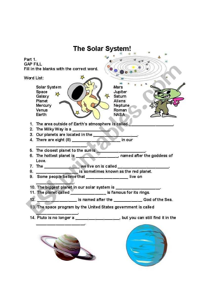 Printable Solar System Colored Pdf Worksheet - The Solar System Online Pertaining To Solar System Worksheet Pdf