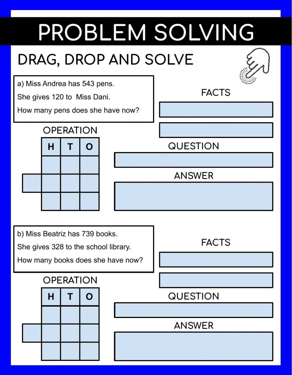 Problem Solving Online Worksheet in Problem And Solution Worksheet