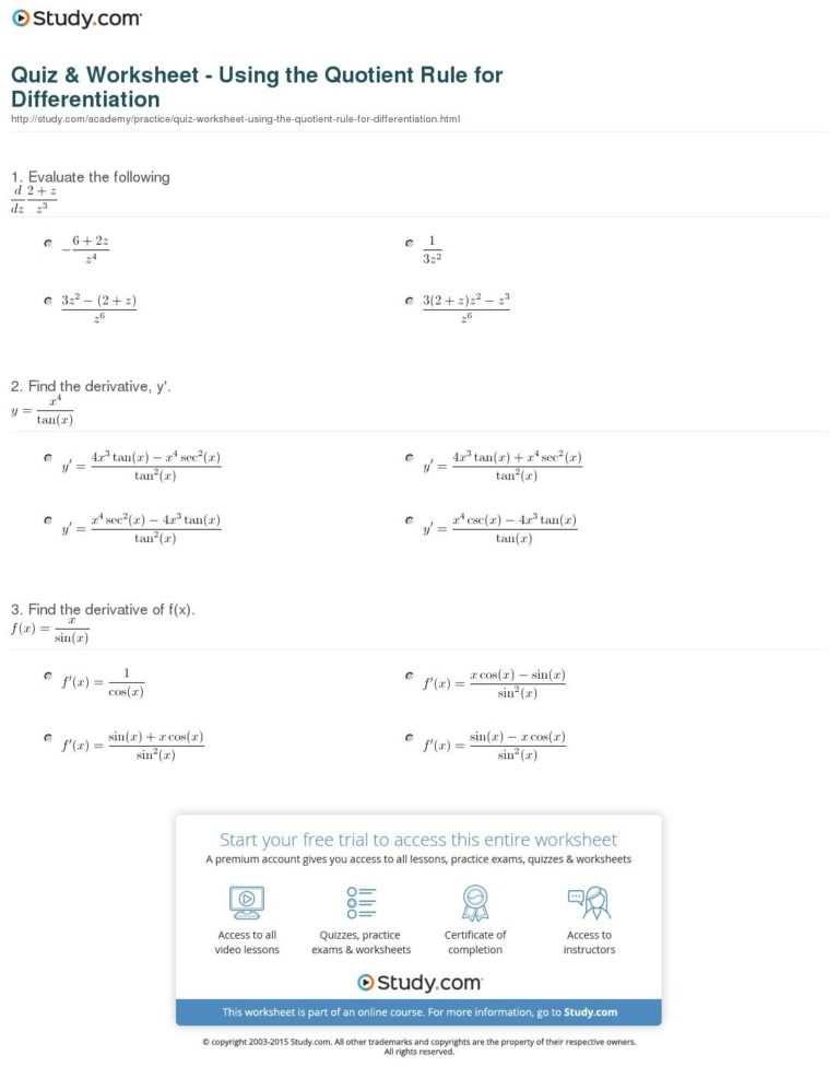 Product And Quotient Rule Worksheet With Answers — Excelguider regarding Product And Quotient Rule Worksheet