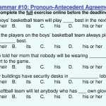 Pronoun Antecedent Agreement Worksheet 2 Intended For Pronouns And Antecedents Worksheet