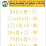 Properties Of Operations In Multiplication And Division Facts & Worksheets In Properties Of Operations Worksheet