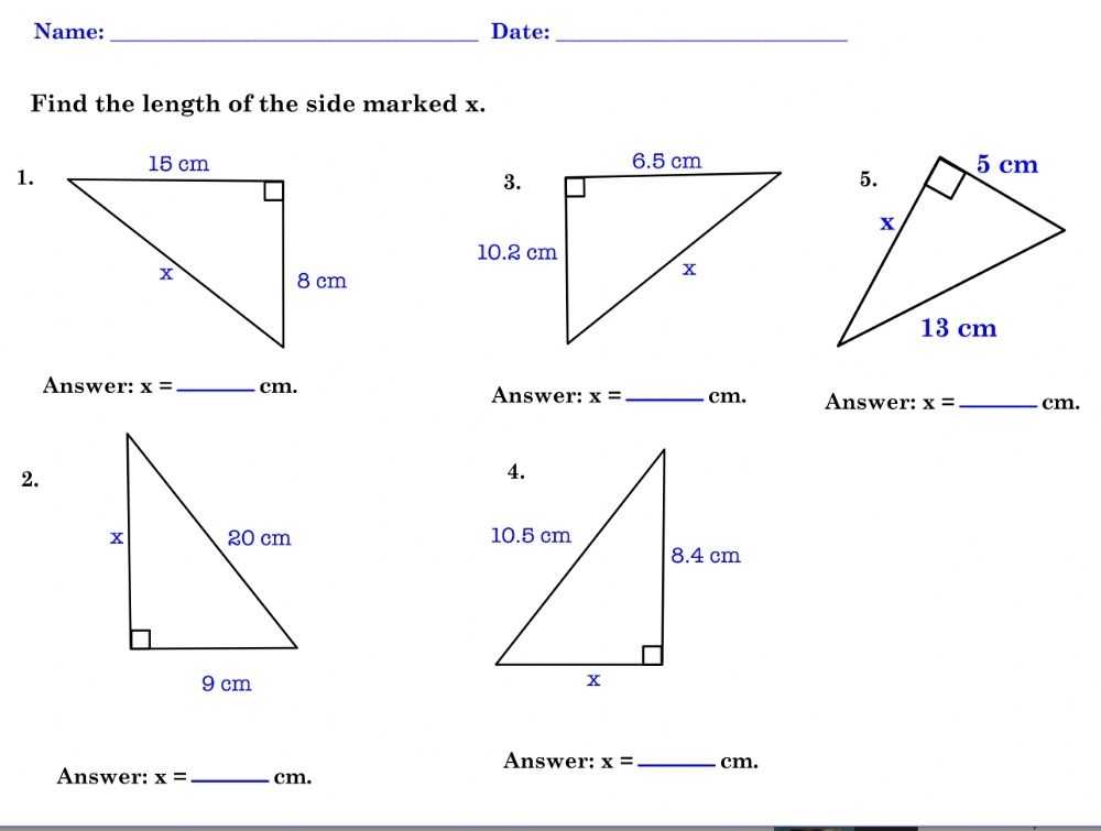 Pythagoras Theorem Worksheet With Pythagoras Theorem Worksheet With Answers