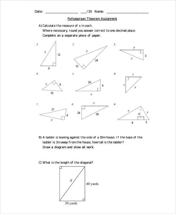 Pythagorean Theorem Worksheet With Answers throughout Pythagoras Theorem Worksheet Pdf