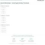 Quiz &amp; Worksheet - Factoring &amp; Solving Trinomials | Study for Factoring Trinomials Practice Worksheet