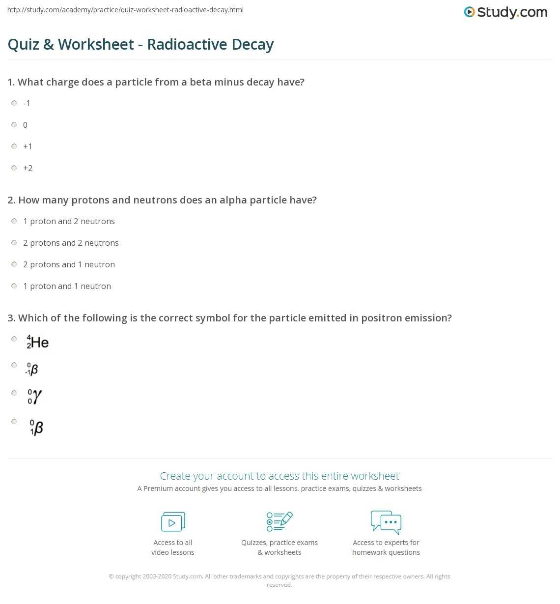 Radioactive Decay Worksheet Answers - Worksheet List for Radioactive Decay Worksheet Answers