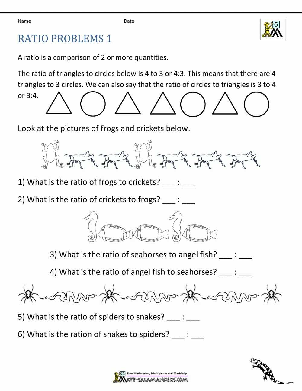 Ratio Word Problems Inside Algebra Word Problems Worksheet Pdf