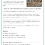 Reading Comprehension – Floods Intended For Before The Flood Worksheet