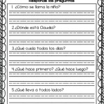 Reading Comprehension In Spanish – Hygine With Spanish Reading Comprehension Worksheet