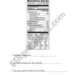 Reading Nutrition Labels 1 – Esl Worksheet By Ek207 Throughout Reading Food Label Worksheet