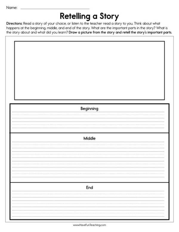 Retelling A Story Worksheet - Have Fun Teaching In Retelling A Story Worksheet