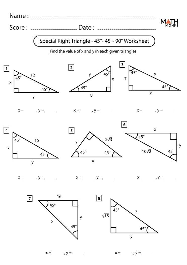Right Triangle Trig Worksheet Within Right Triangle Trig Worksheet Answers
