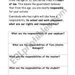 Rights And Responsibilities Worksheet Regarding Rights And Responsibilities Worksheet