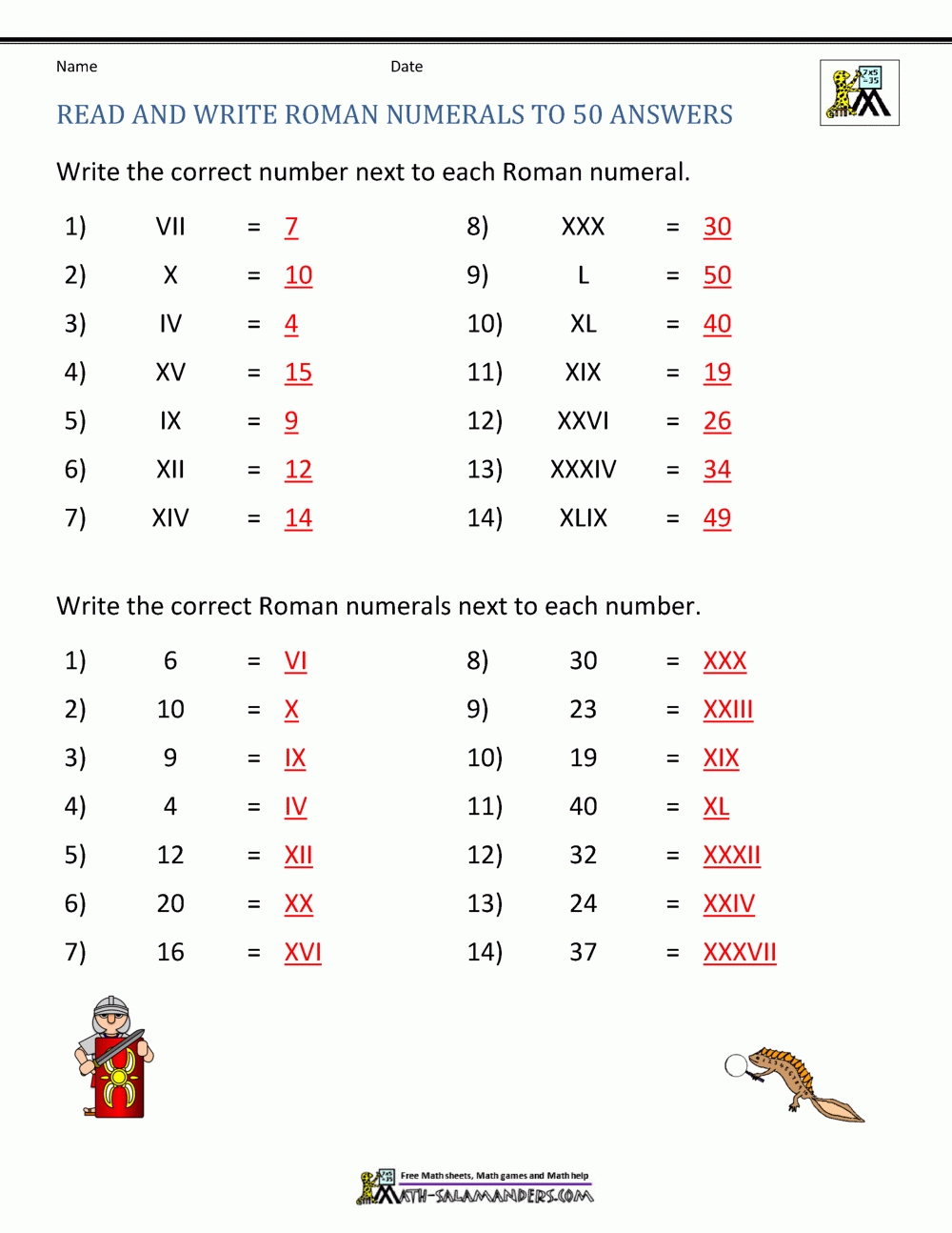 Roman Numerals Worksheet intended for Roman Numerals Worksheet Pdf