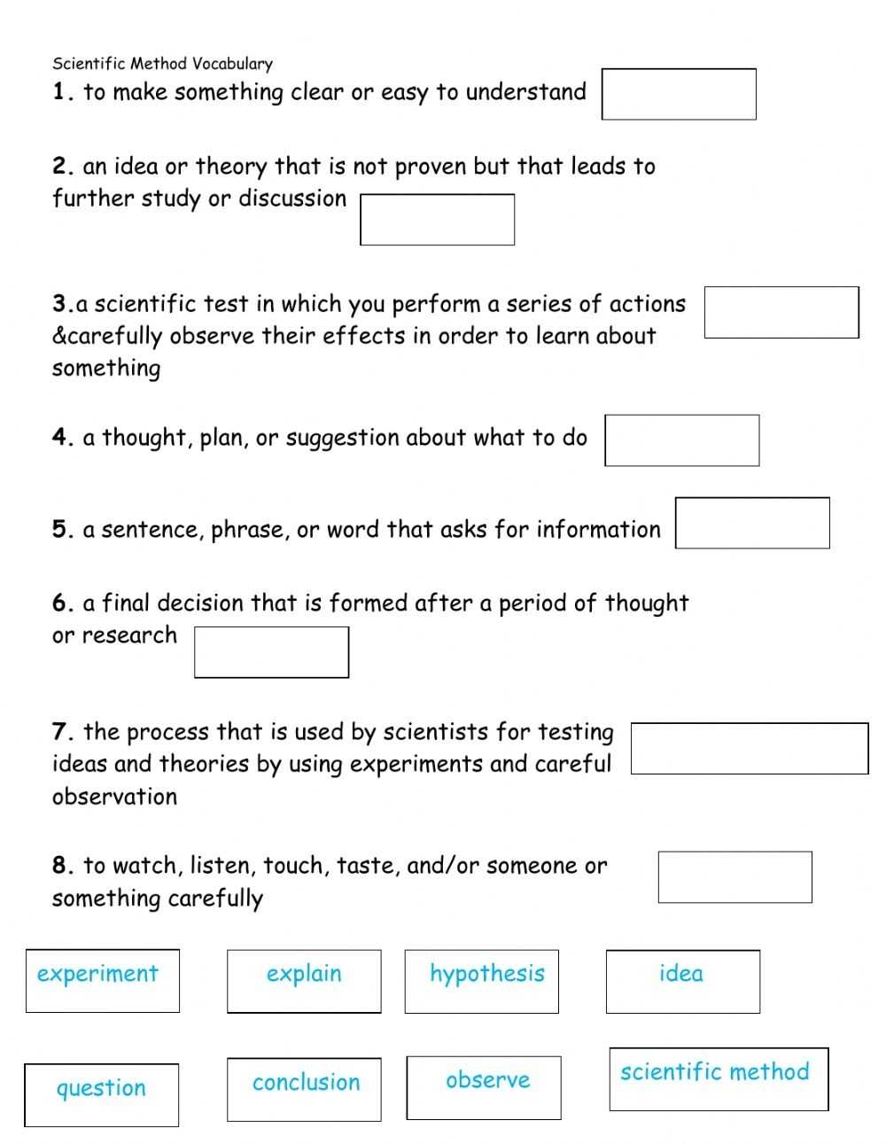 Scientific Method Online Worksheet Regarding Scientific Method Examples Worksheet