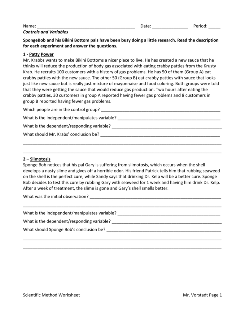 Scientific Method Worksheet Pertaining To Scientific Method Examples Worksheet