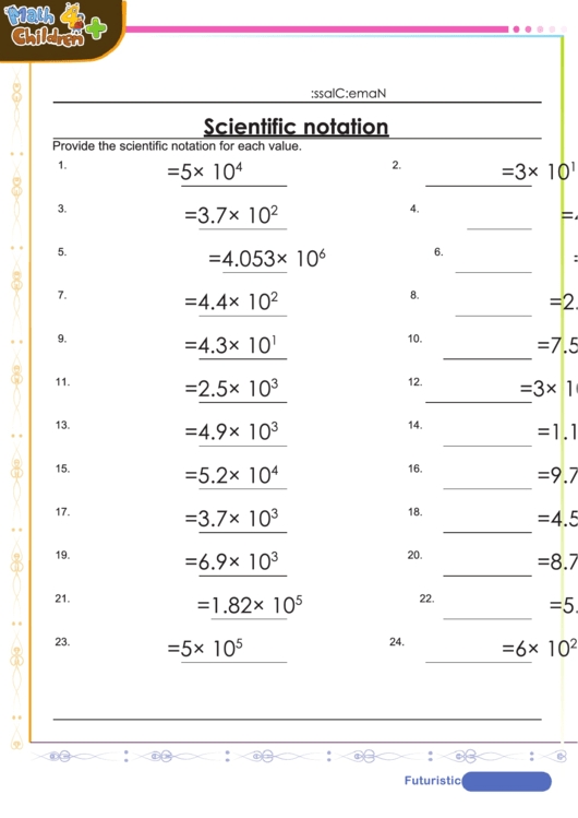 Scientific Notation Worksheet With Answer Key Printable Pdf Download within Scientific Notation Worksheet Answers