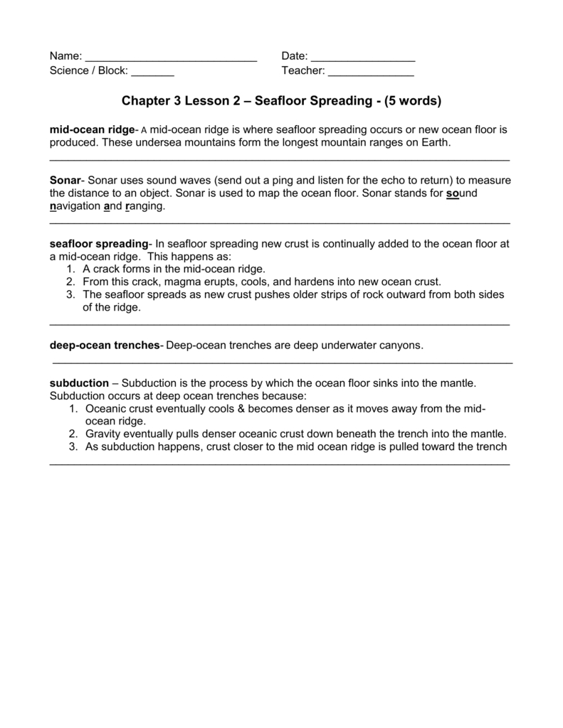 Sea Floor Spreading Worksheet Answers Pearson Education - Home Alqu inside Sea Floor Spreading Worksheet Answer