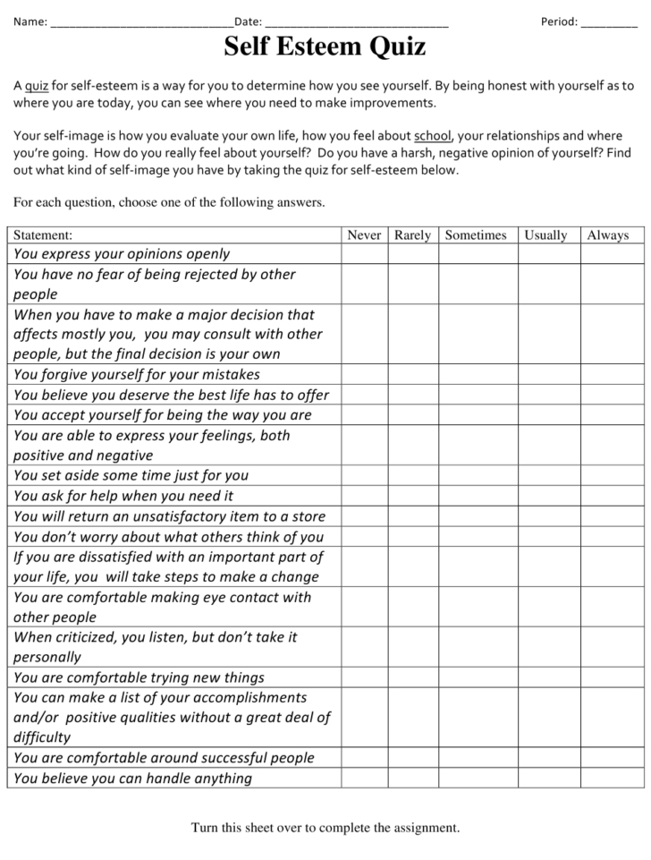 Self Esteem Assessment Worksheet Download Printable Pdf | Alphabetworksheetsfree Regarding Self Esteem Worksheet For Adults