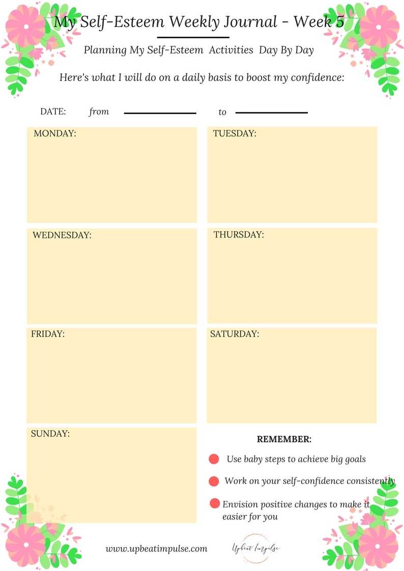 Self Esteem Workbook Pdf | A Supreme Resource For Your Confidence Regarding Self Esteem Worksheet For Adults