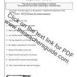 Sentences Worksheets From The Teacher'S Guide Pertaining To Parts Of A Sentence Worksheet