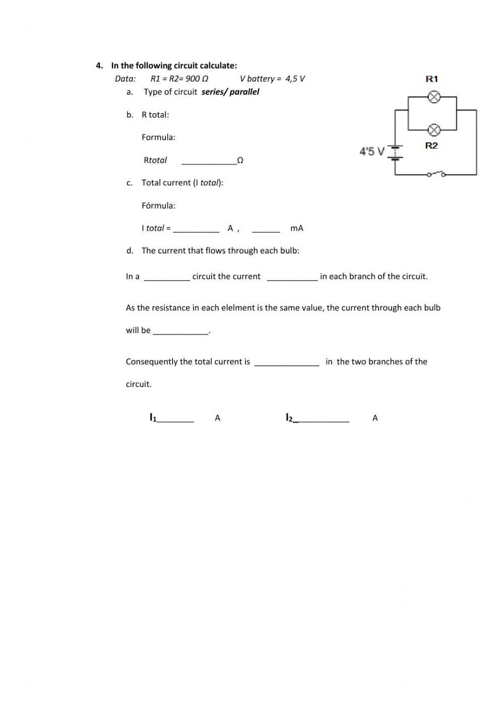 Series And Parallel Circuits Worksheet With Answers / Combination With Combination Circuits Worksheet With Answers